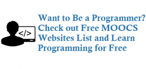 Free Moocs Websites List Free Programming Websites List