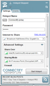 Turn your PC or laptop into a Wi-Fi Hotspot