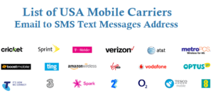 USA Mobile Carriers Email to SMS Text Messages Address