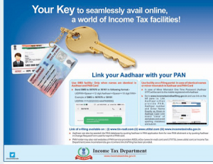 Link Aadhaar with PAN Card by sms to 567678 or 56161
