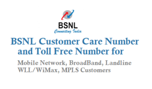 BSNL Customer Care Number Toll Free Number For BSNL Mobile Network