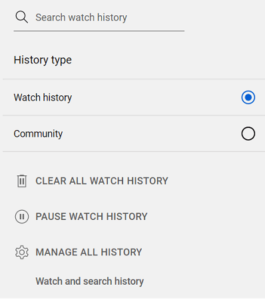 Delete search history on youtube