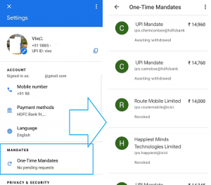 where to see upi mandate in Google Pay