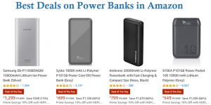 Best Deals on Power Banks in Amazon