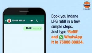 Now Book or Refill Your Indane Gas by WhatsApp number 7588888824