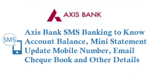Axis Bank SMS Banking to Know Account Balance Mini Statement details 8691000002 56161600