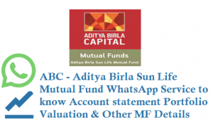 Aditya Birla Sun Life Mutual Fund Started WhatsApp Service Number 8828800033