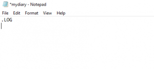 Create diary using notepad