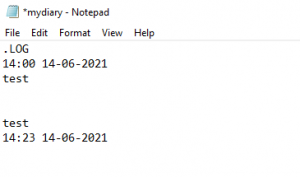 Make Simple Diary using Notepad on Windows