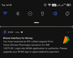 BHIM UPI Mandate for IPO