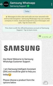 Samsung WhatsApp Customer Support Number 180057267864