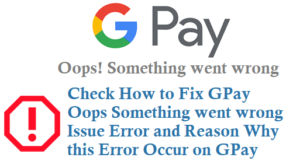 GPay Oops Something went wrong Issue How to Fix