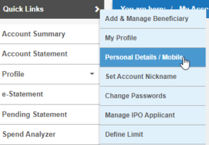 update mobile number state bank of india