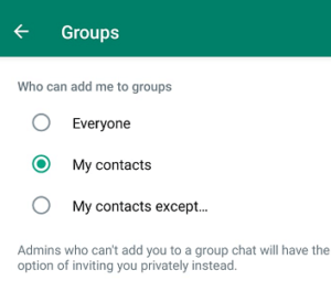 Who can add me to groups on Whatsapp