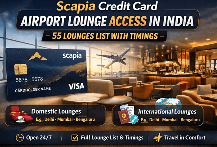 Scapia Credit Card Airport Lounge Access in India List with Timings