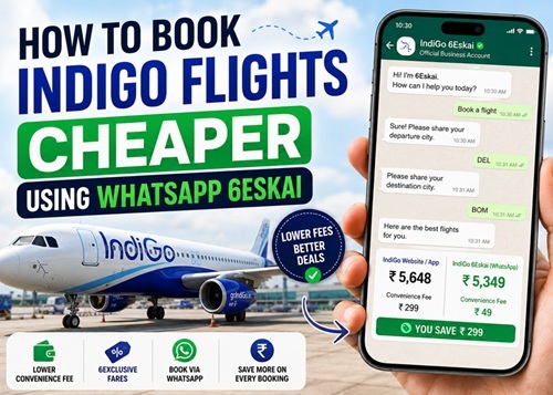 How to book IndiGo flights cheaper using WhatsApp 6Eskai